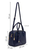 Woman Navy Long-Strap Printed Shoulder Bag | Derimod