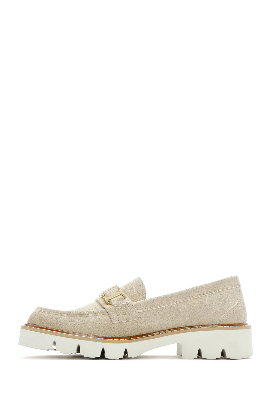 Women's Tan Buckled Suede Masculine Loafer