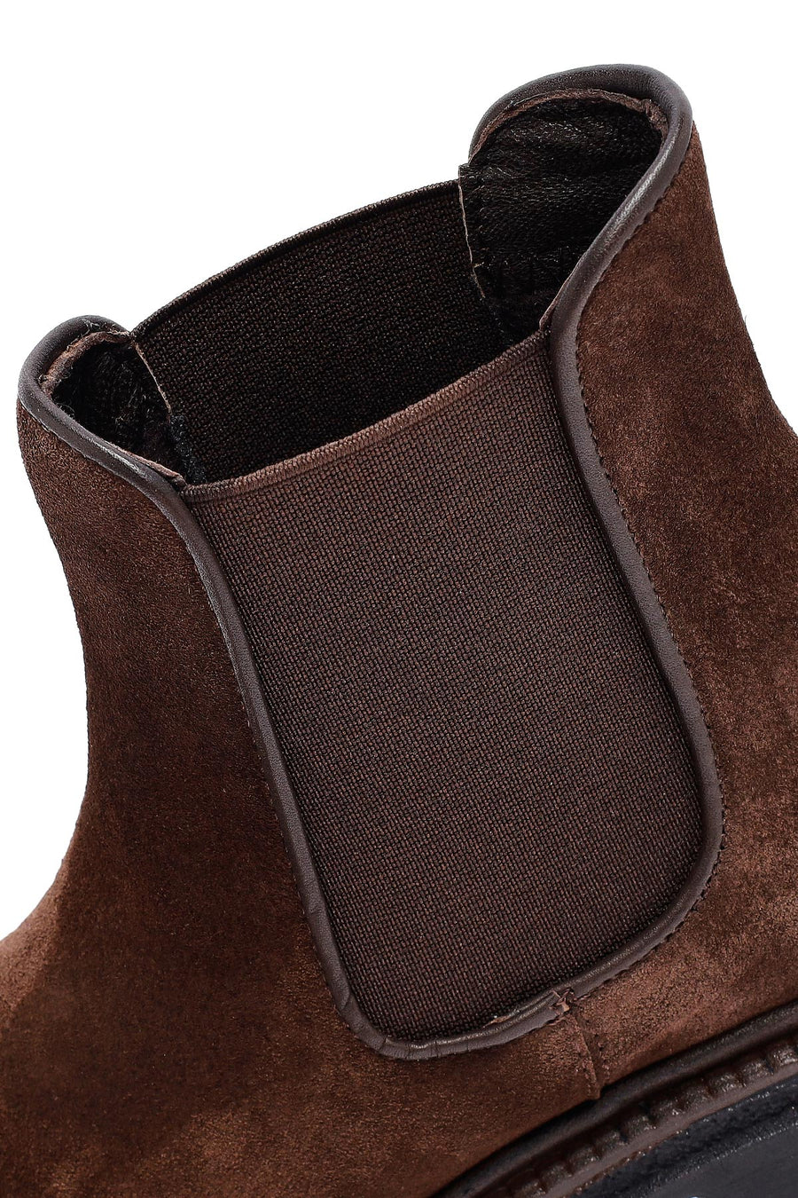 Woman Brown Thick-Soled Suede Leather Chelsea Boots