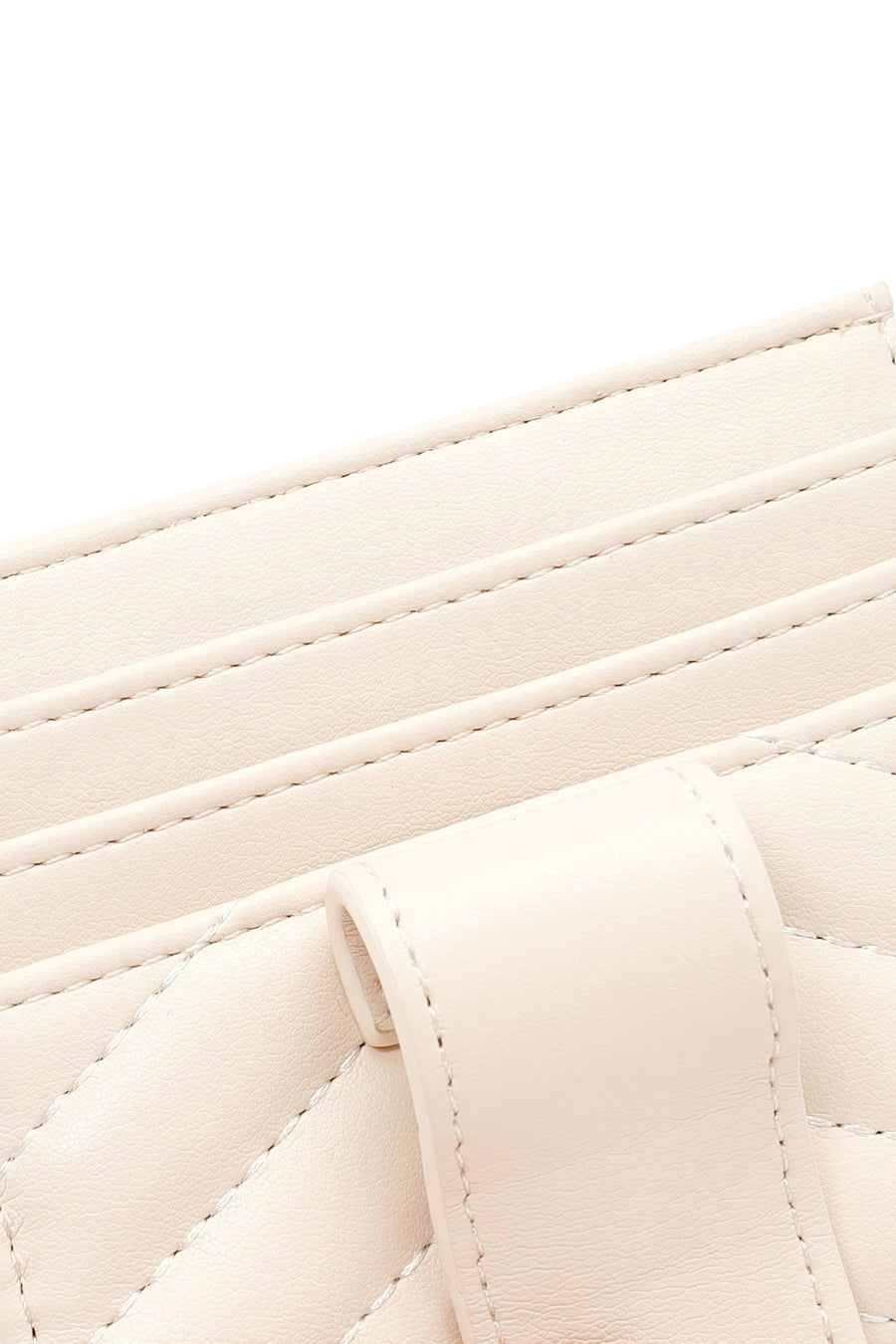 Woman Cream Quilted Card Holder
