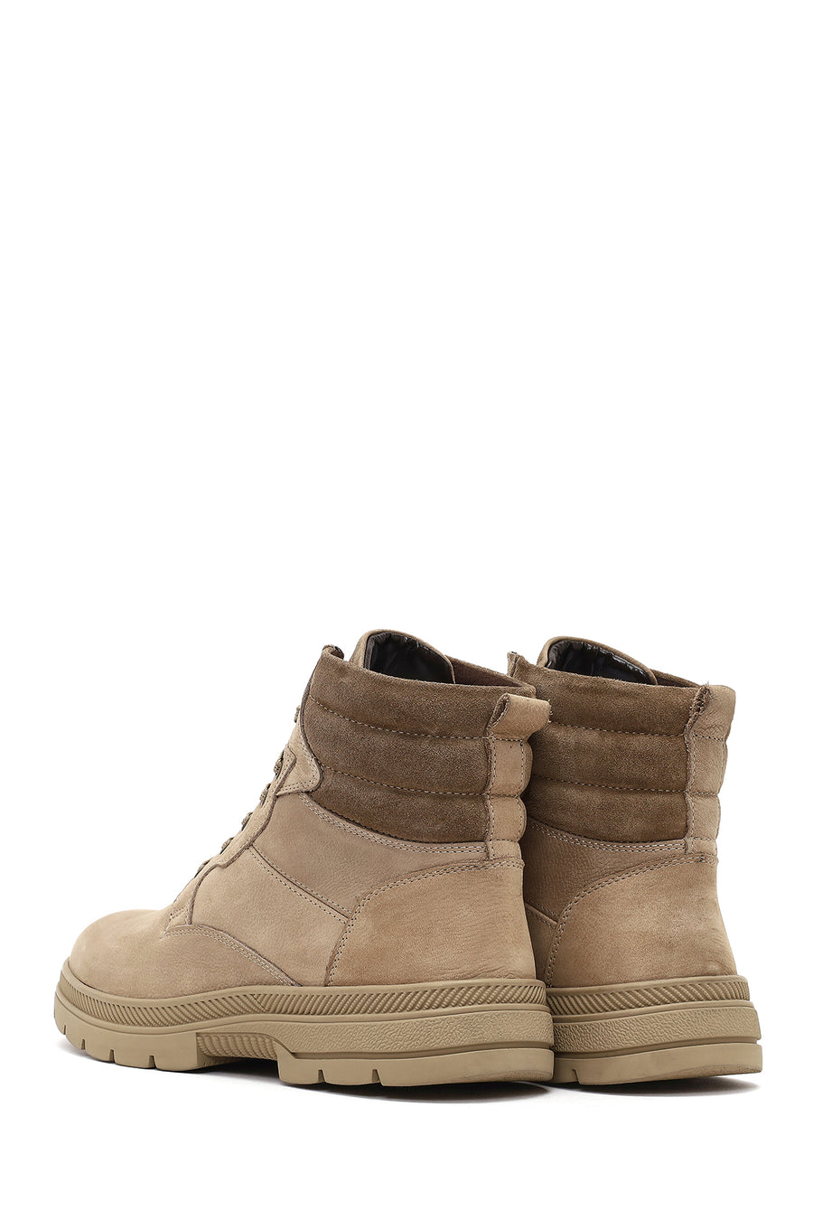 Men's Mink Lace-Up Thick-Soled Leather Boot
