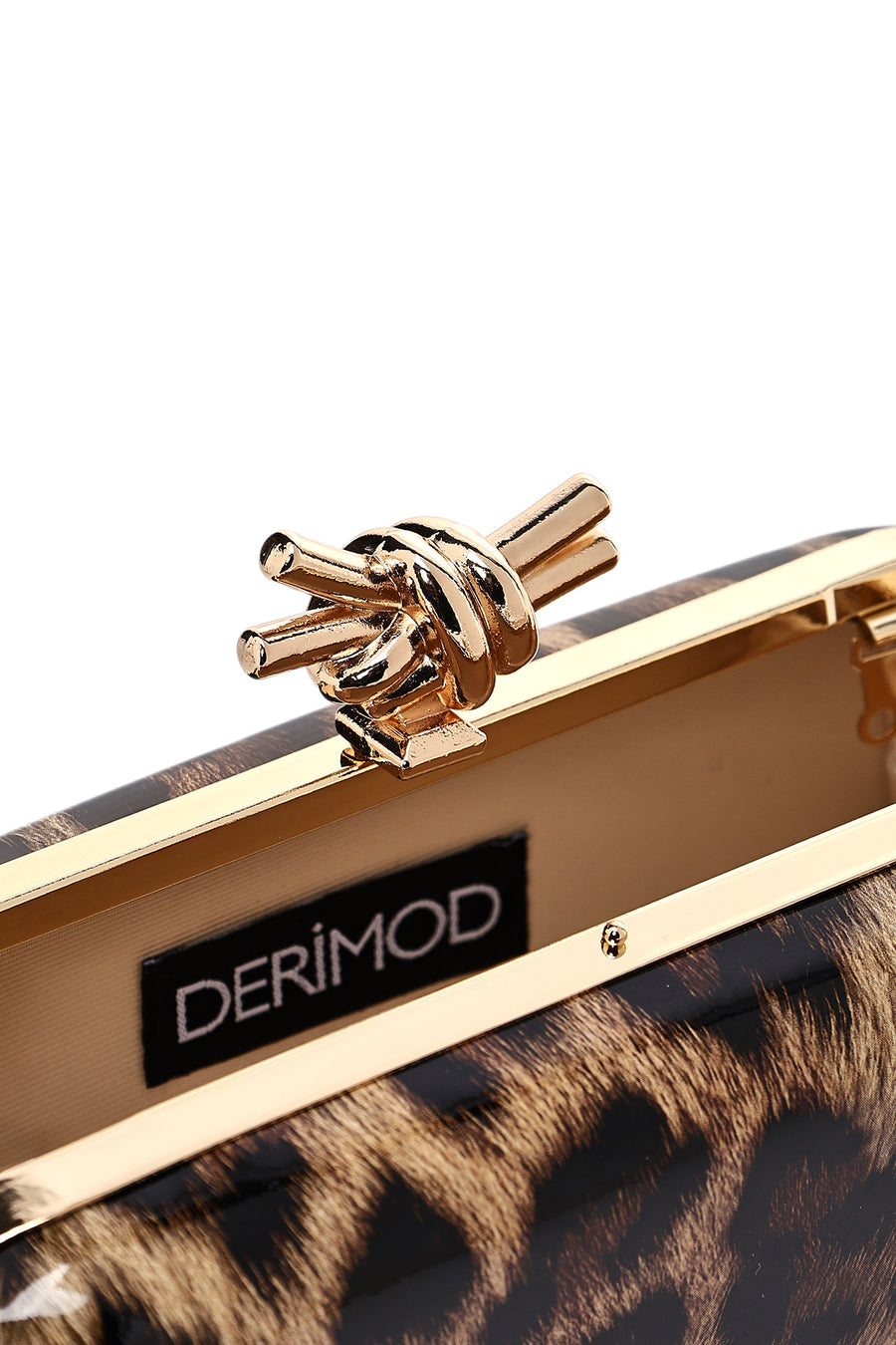 Woman Leopard Print Long Chain Strap Mini Box Evening Bag