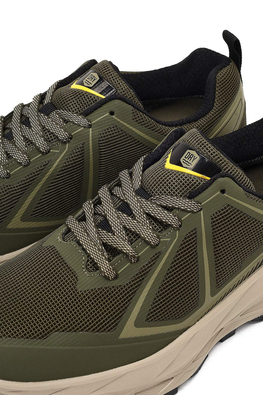 Derimod Dry Men Khaki Lace-Up Thick-Soled Fabric Sneaker