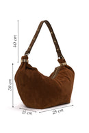 Woman Camel Suede Shoulder Bag | Derimod