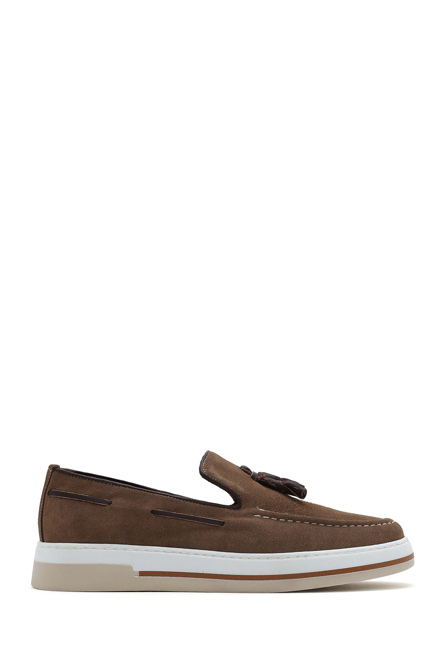 Erkek Vizon Süet Deri Casual Loafer 25SFD680410 | Derimod