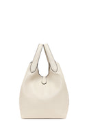 Woman Cream Casual Leather Shoulder Bag | Derimod