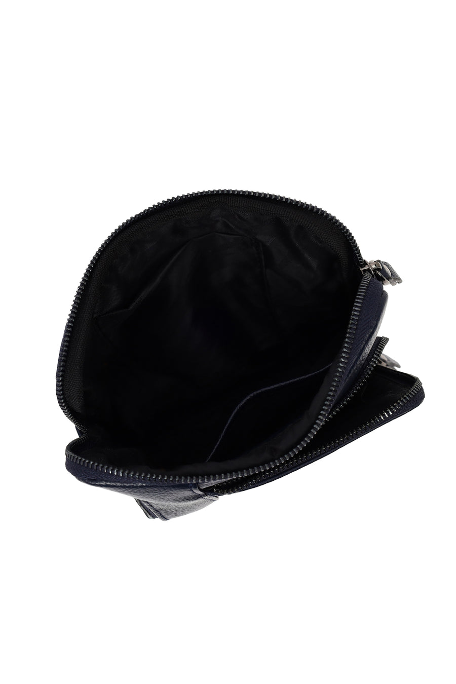 Men's Navy Leather Messenger Bag
