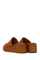 Woman Dark Dusty Pink Wedge Heel Suede Slipper | Derimod
