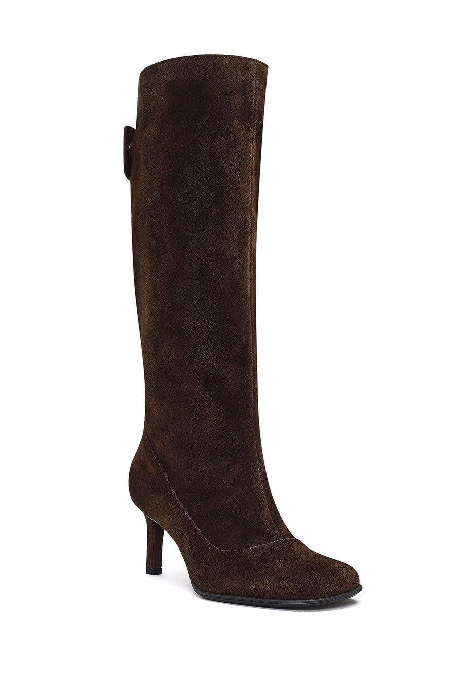 Women's Brown Thin Heeled Suede Leather Boot