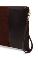 Woman Brown Chain Strap Braided Clutch Bag | Derimod