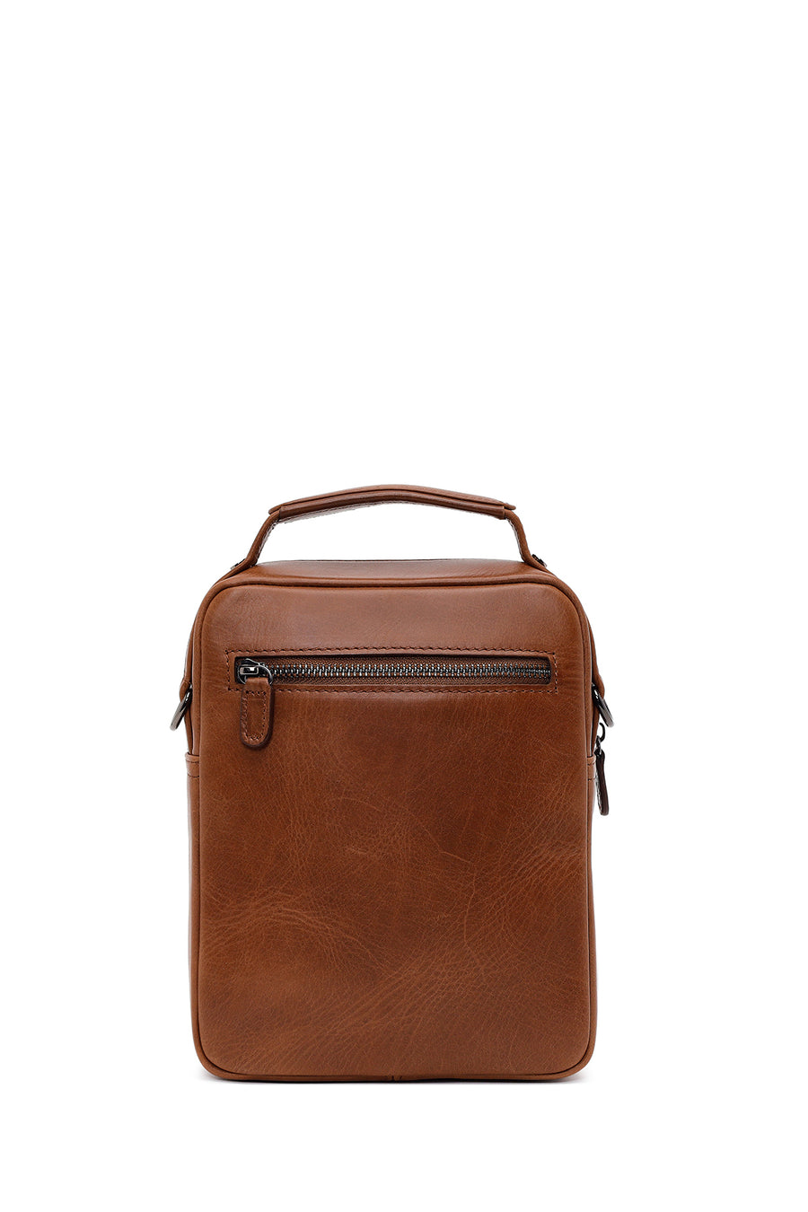 Male Brown Long Strap Leather Handbag