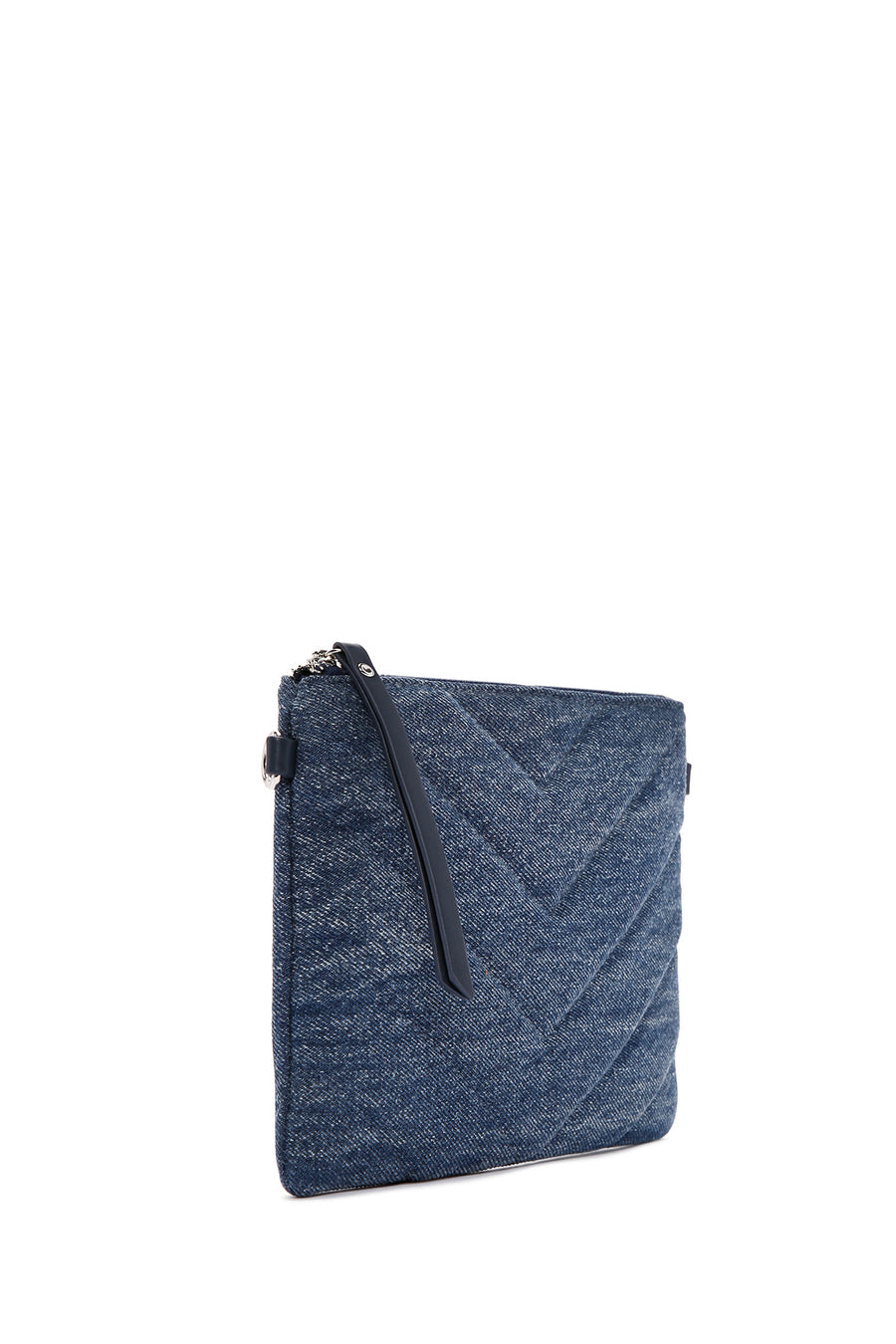 Women's Blue Long Chain Strap Quilted Handbag