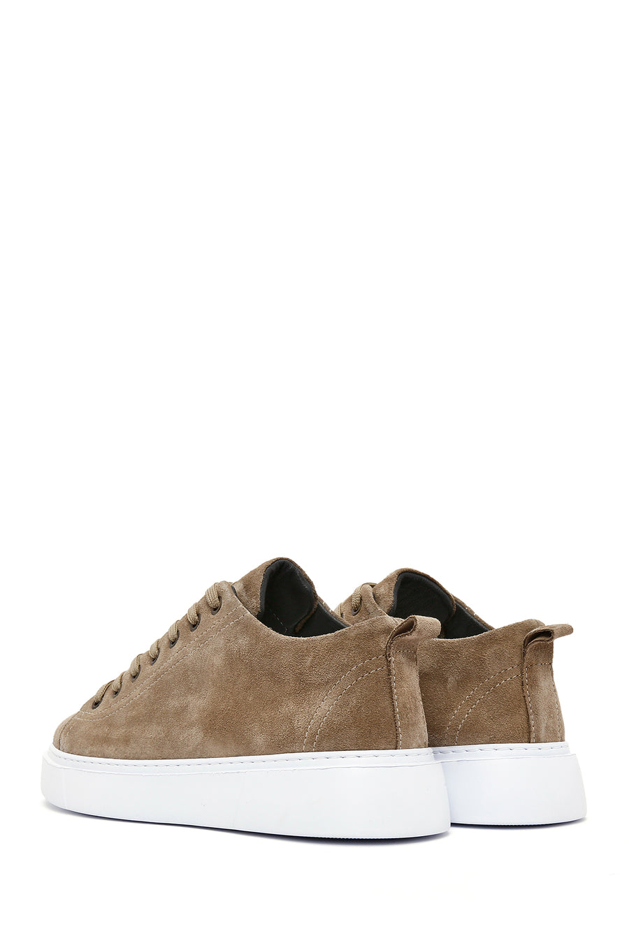 Erkek Vizon Bağcıklı Süet Deri Sneaker