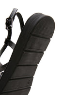 Women's Black Knit Detailed Sandals | Derimod
