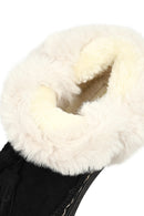 Women's Black Chunky Sole Tassel Suede Teddy Boots | Derimod