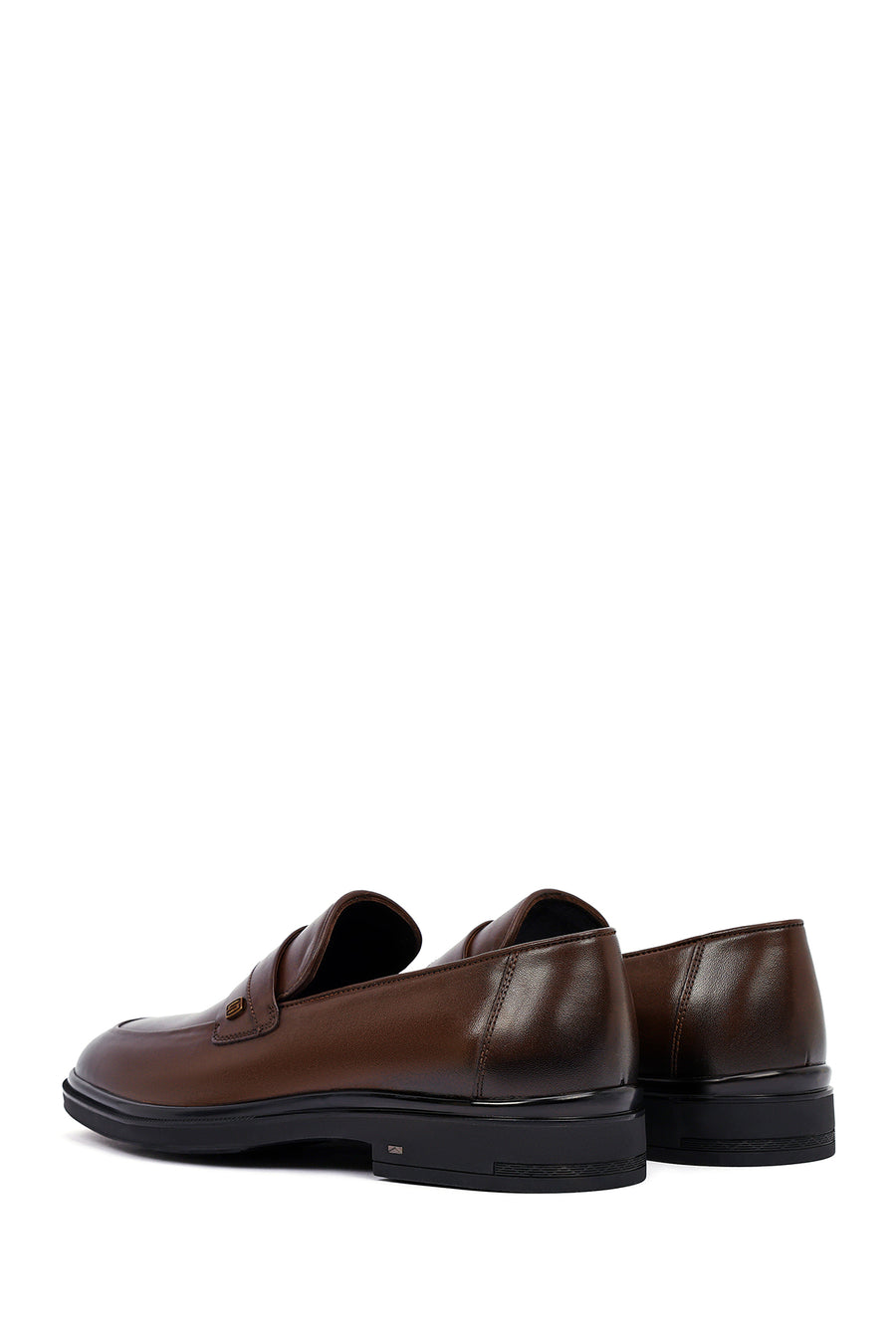 Erkek Kahverengi Deri Klasik Loafer