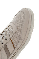 Erkek Bej Bağcıklı Nubuk Deri Sneaker | Derimod