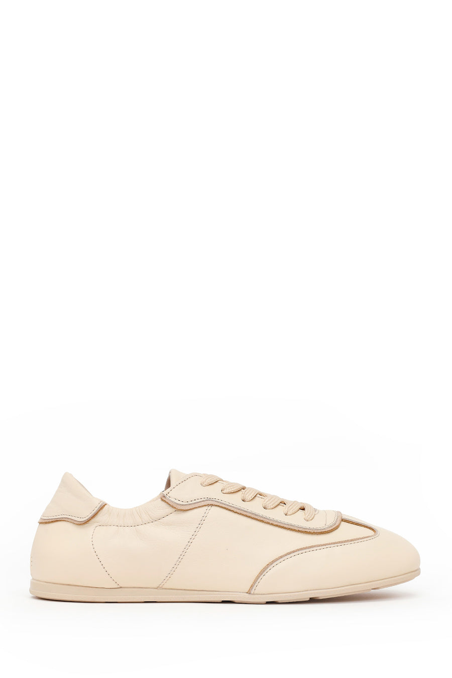 Woman Beige Lace-Up Leather Sneakers 26PFD220718 | Derimod