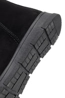 Women's Black Zippered Suede Teddy Boot | Derimod