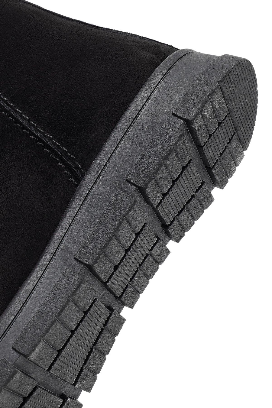 Women's Black Zippered Suede Teddy Boot