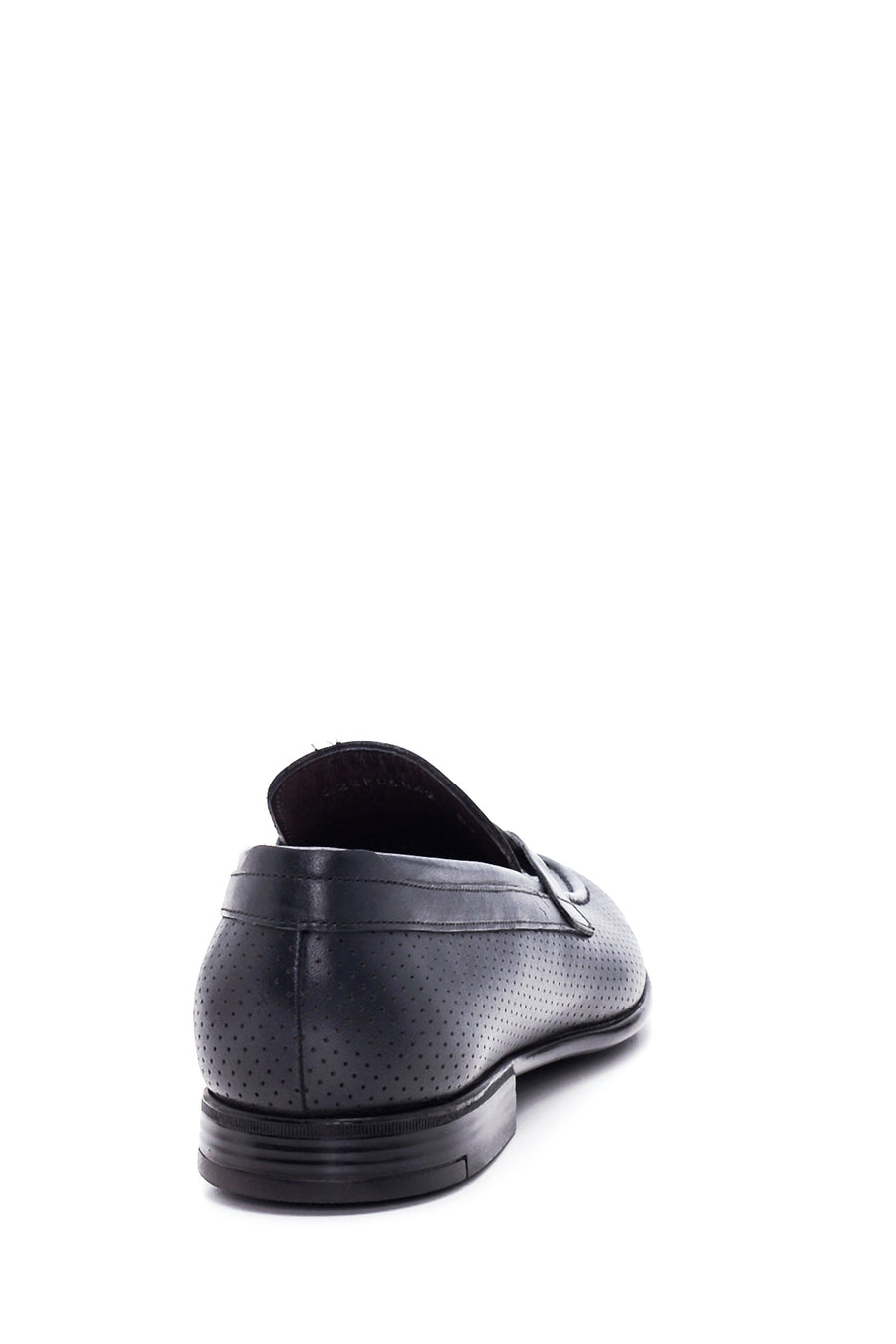 Men's Navy Blue Leather Perforated Loafer