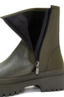 Women's Khaki Leather Boots | Derimod