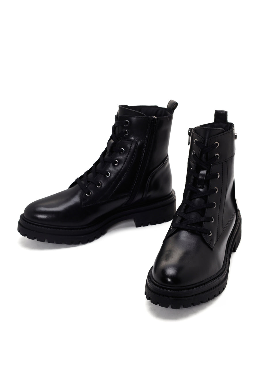 Geox Women's Black Zippered Leather Boots