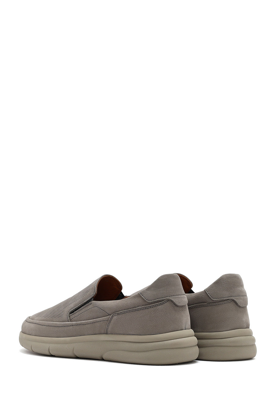 Men's Gray Nubuck Leather Comfort Loafer