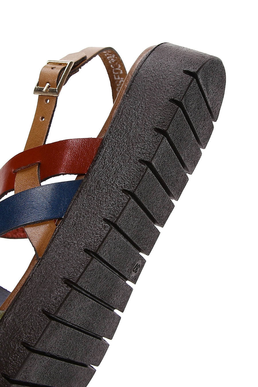 Women's Multicolored Thick-Soled Leather Bodrum Sandals