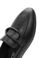 Women's Black Leather Masculine Loafer | Derimod