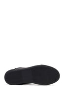 Woman Black Laced Leather Sneakers | Derimod