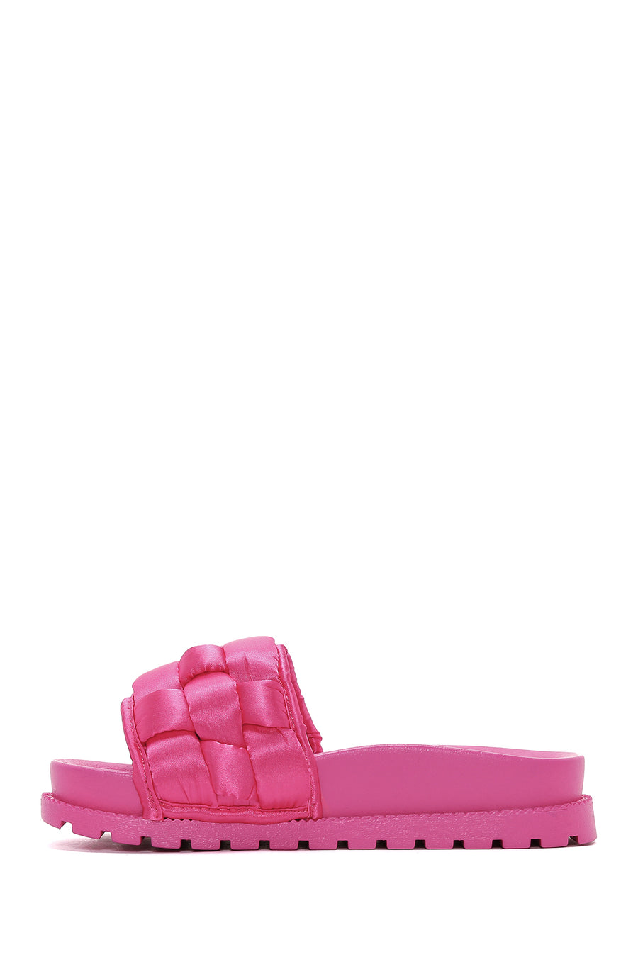 Women's Pink Thick-Soled Knitted Patterned Slippers