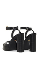 Woman Black Platform Thick High-Heeled Sandals | Derimod