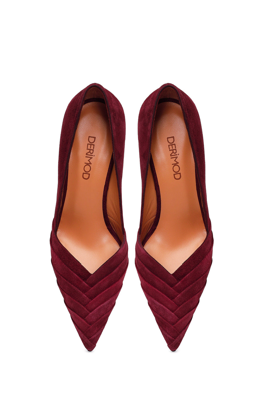 Woman Burgundy Thin-Heeled Suede Stiletto