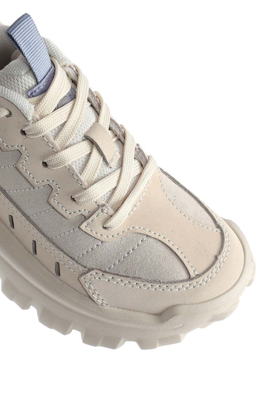 Caterpillar Women's Beige Intruder Essential Lace-Up Suede Leather Sneaker