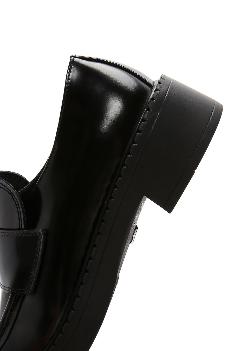 Women's Black Leather Masculine Loafer