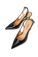 Woman Black Backless High Thin-Heeled Patent Leather Leather Shoes | Derimod