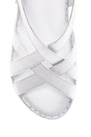 Women's White Leather Comfort Sandals | Derimod