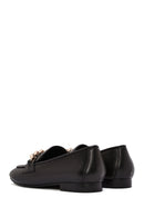 Women's Black Buckle Leather Loafer | Derimod