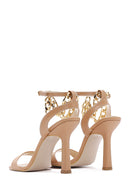 Women's Beige Ankle Strap Heel Sandals | Derimod