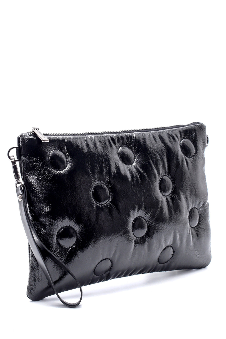 Women's Crinkled Patent Leather Portfolio