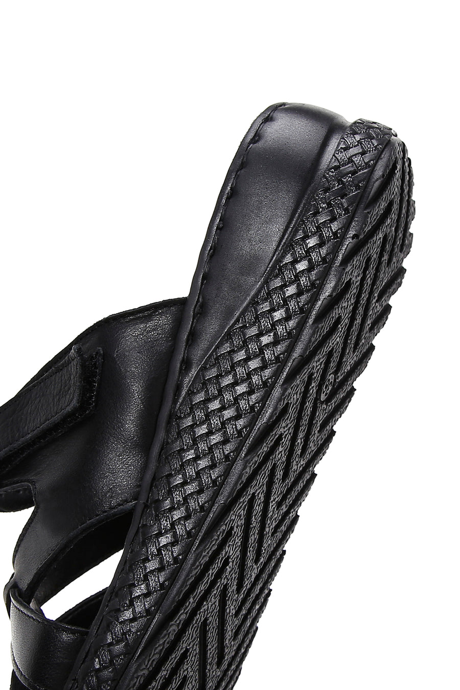 Women's Black Leather Comfort Slippers