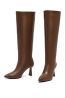 Woman Brown High Heels Leather Boot | Derimod