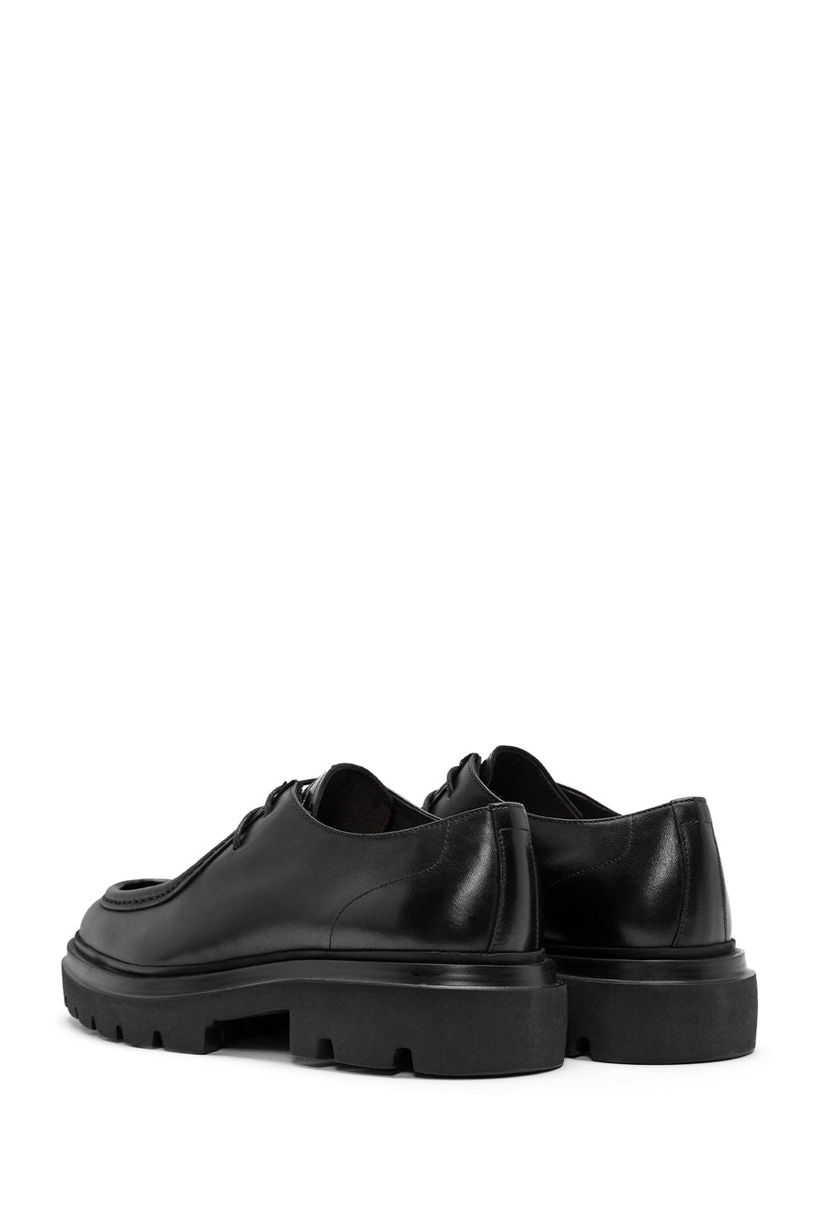 Men's Black Lace-up Leather Casual Shoes