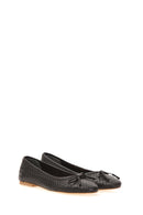 Black Women's Leather Ballerinas | Derimod
