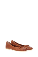 Tan Women's Leather Ballerinas | Derimod