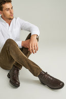 Lace-Up Men's Leather Boots | Derimod