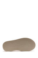 Women's Beige Knitted Comfort Slippers | Derimod