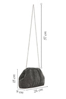 Women's Black Long Chain Strap Stone Cross Bag | Derimod