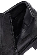 Male Black Zip Closure Leather Boots | Derimod